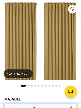 IKEA MAJGULL Curtains blackout 2 panels 57x98” like new golden beige